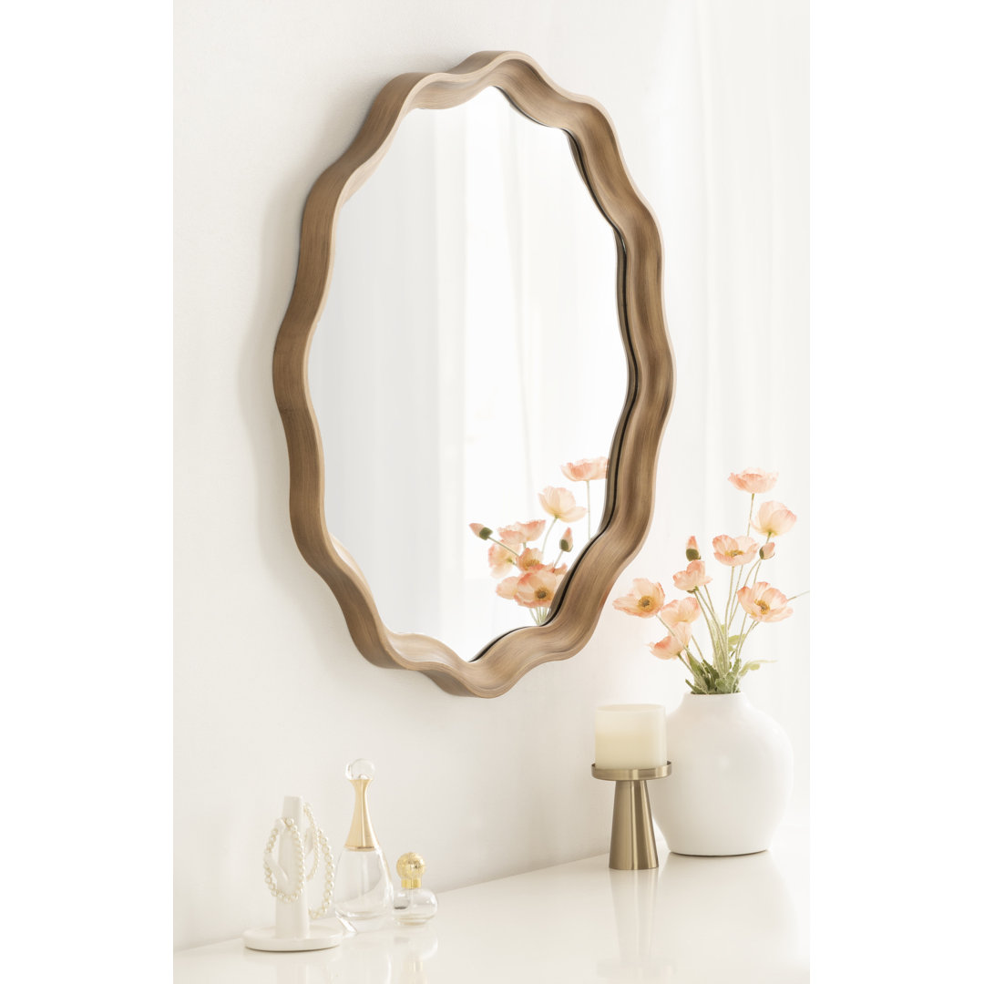 Canonbury Round Scalloped Wooden Wall Mirror